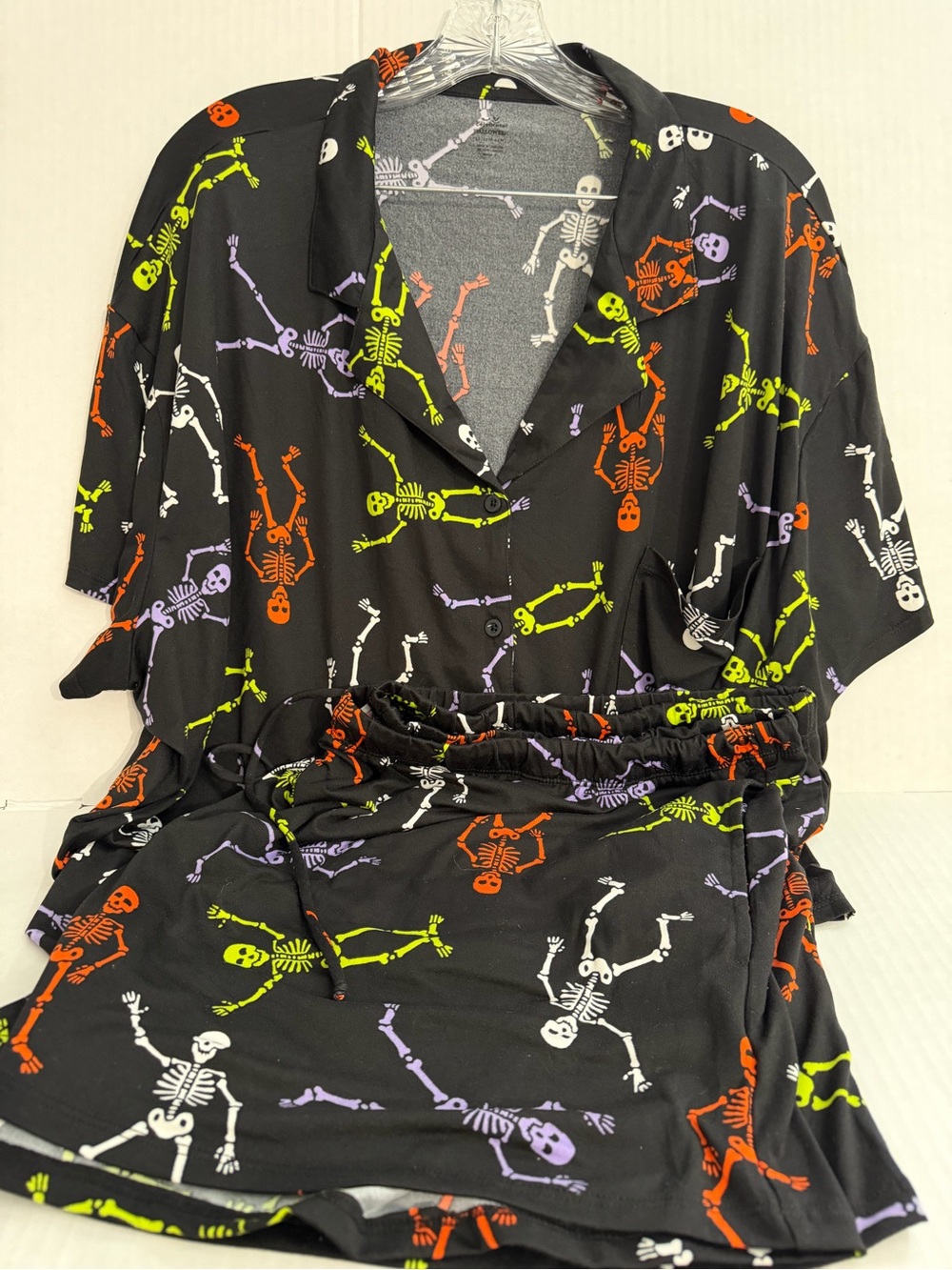 Way to Celebrate Skeleton Print Pajama Shorts Set
